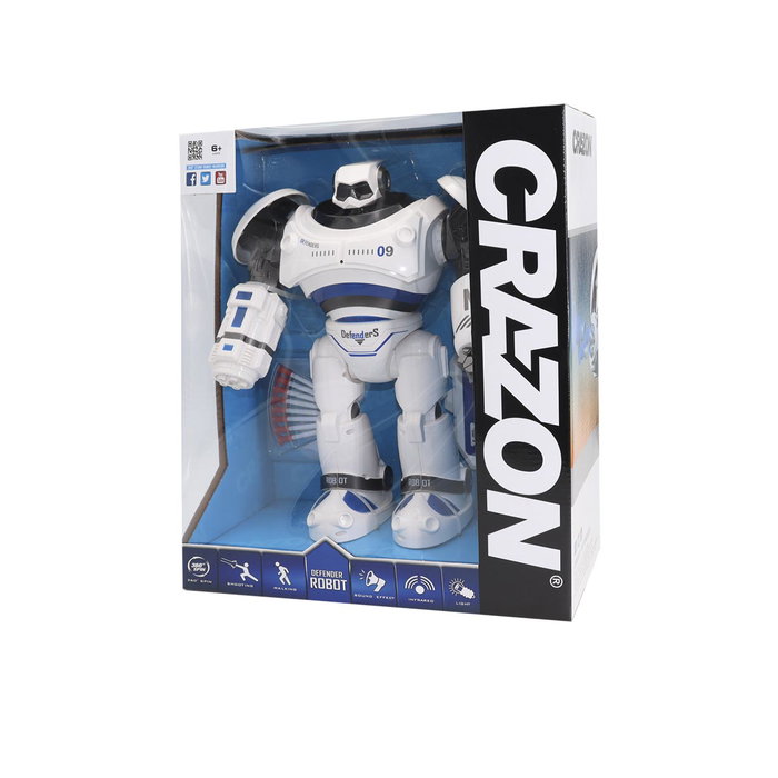 Tachan Robot télécommandé RC avec infrarouge, fonction danse et combat, 8 missiles ventouse, batterie rechargeable USB, couleur bleue, 6 ans et plus Tachan Robot télécommandé RC avec infrarouge, fonction danse et combat, 8 missiles ventouse, batterie rechargeable USB, couleur bleue, 6 ans et plus