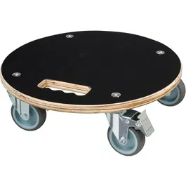 Nature - Support de pot roulant carré - Bois FSC - Charge max 250 kg - 4 roues multidirectionnelles avec frein - Pour intérieur et extérieur - Dimensions H11 x Ø38 cm