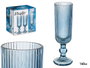 Vivalto Flûte à Cava Bleu Foncé Rayures 160 ml Verre 6x18,5x6 cm (Set de 24)