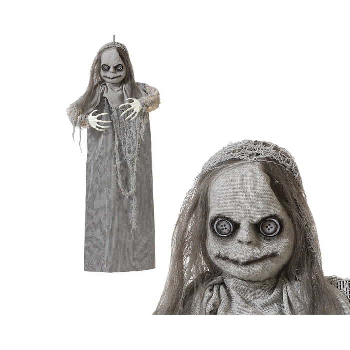 BigBuy Home Décoration d'Halloween Fantôme de 90 cm avec Lumière