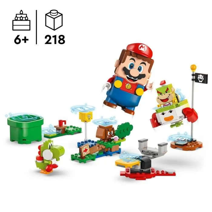 Lego Super Mario 71439 Set de véhicule et Yoshi pour aventures interactives de LEGO Mario, avec Bowser Jr. et Goomba - 218 pièces - À partir de 6 ans