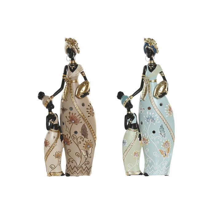 Home ESPRIT Figurine Décorative Africaine Vert Beige (2 Unités) Home ESPRIT Figurine Décorative Africaine Vert Beige (2 Unités)
