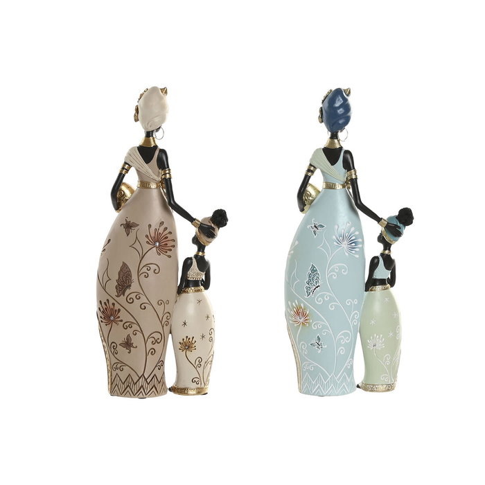 Home ESPRIT Figurine Décorative Africaine Vert Beige (2 Unités) Home ESPRIT Figurine Décorative Africaine Vert Beige (2 Unités)