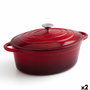 Bidasoa Casserole avec Couvercle Fierro Rouge 4,3 L (Lot de 2)
