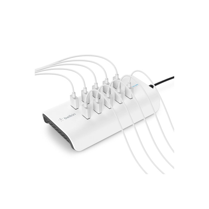 Belkin Rockstar Hub USB 2.0 10 Ports 2,4A Blanc Belkin Rockstar Hub USB 2.0 10 Ports 2,4A Blanc