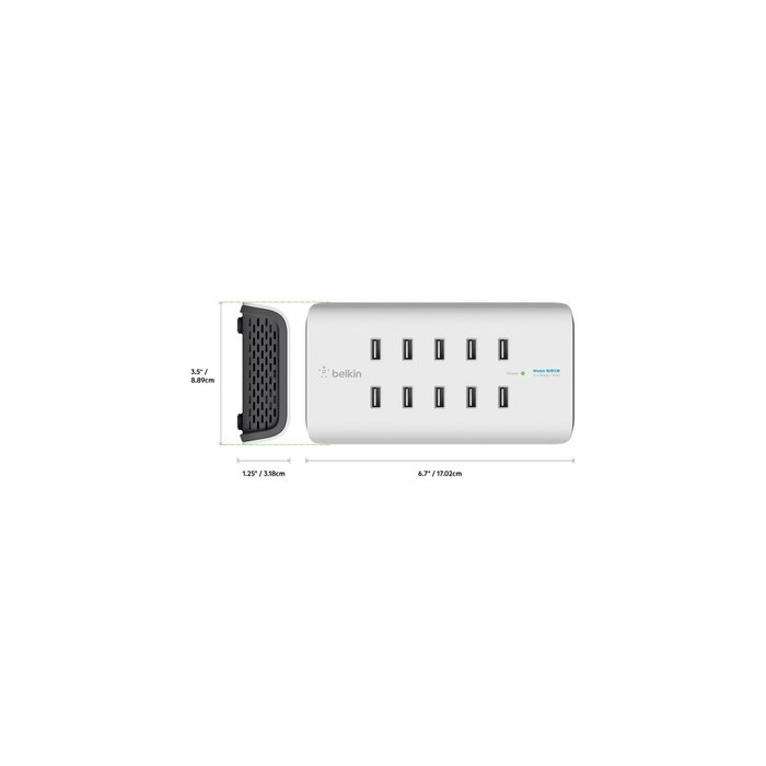 Belkin Rockstar Hub USB 2.0 10 Ports 2,4A Blanc Belkin Rockstar Hub USB 2.0 10 Ports 2,4A Blanc