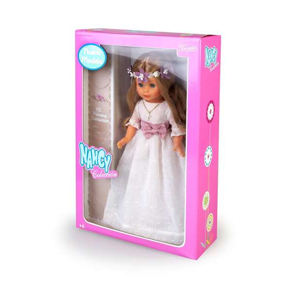 Famosa Poupée Nancy Communion Blonde 48 cm avec Couronne de Fleurs - Réédition 2023