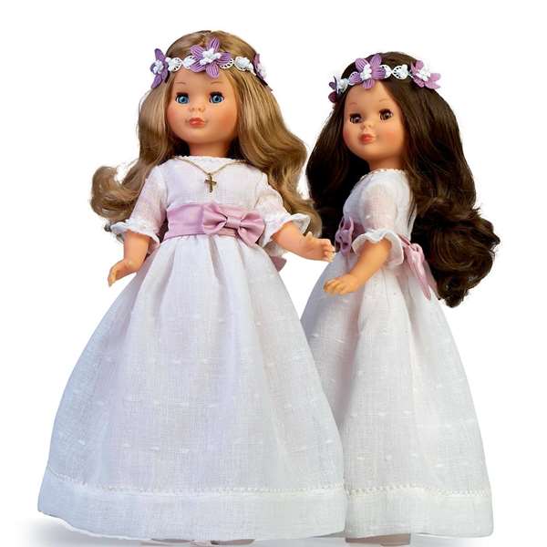 Famosa Poupée Nancy Communion Blonde 48 cm avec Couronne de Fleurs - Réédition 2023
