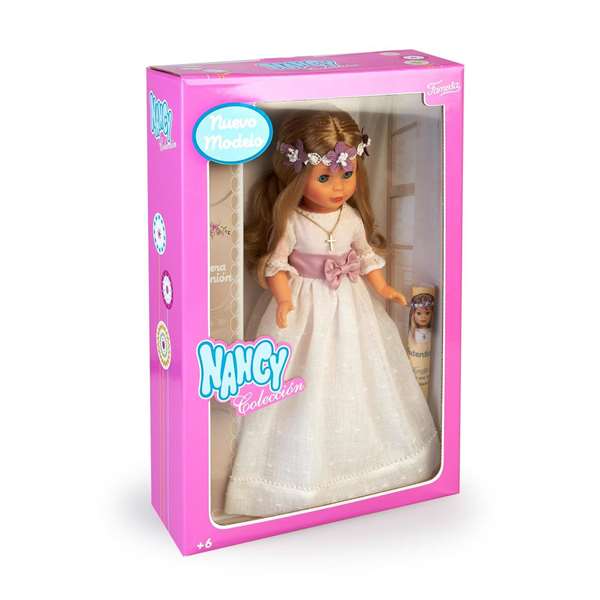 Famosa Poupée Nancy Communion Blonde 48 cm avec Couronne de Fleurs - Réédition 2023