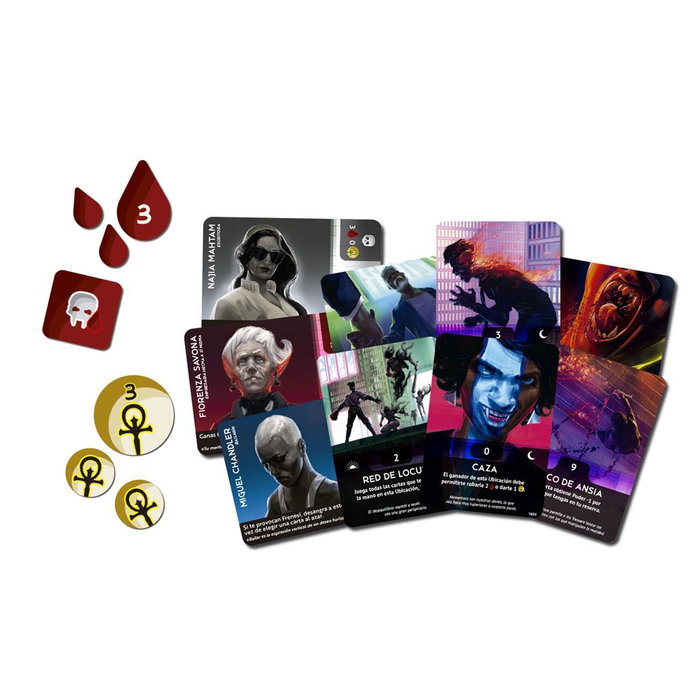 Asmodee Vampiro La Mascarada Vendetta Jeu de Cartes Asymétrique 3-6 Joueurs 30 Min Version Espagnole