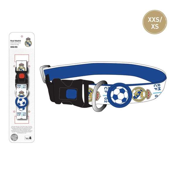 Real Madrid Collier pour chien T1XXS - Bleu, taille XXS/XS