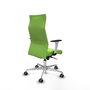 Piqueras Y Crespo Fauteuil Albacete avec mécanisme synchrone, tissu pistache et base aluminium