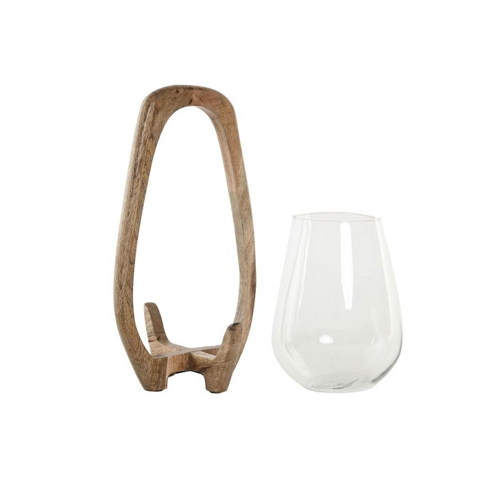 Bougeoir Home ESPRIT Naturel Verre Bois de manguier 18 x 18 x 33 cm Bougeoir Home ESPRIT Naturel Verre Bois de manguier 18 x 18 x 33 cm