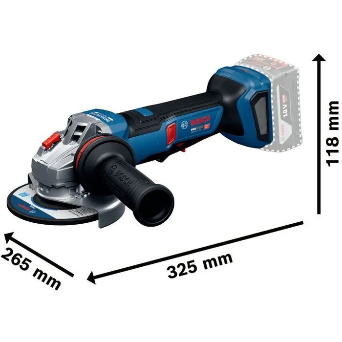 Bosch Professional Meuleuse d'angle sans fil GWS 18V-11 PS - 125 mm, 18 V (Sans batterie ni chargeur) - Pour la coupe et le meulage des métaux