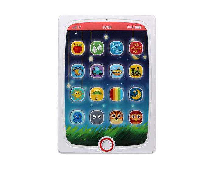 KioKids - Tablette Educative et Interactive pour Bébé +12 Mois, Apprentissage des Mots, Sons et Musique, en Anglais, Avec Formes et Couleurs, Blanc, 3 Piles AAA Incluses KioKids - Tablette Educative et Interactive pour Bébé +12 Mois, Apprentissage des Mots, Sons et Musique, en Anglais, Avec Formes et Couleurs, Blanc, 3 Piles AAA Incluses