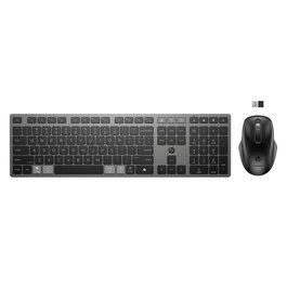 HP 725 - Ensemble clavier et souris sans fil rechargeable Bluetooth et 2,4 GHz multi-appareils avec boutons programmables et charge rapide USB-C