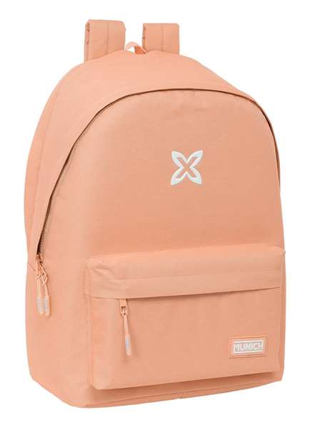 Safta Munich Basicos, sac à dos double pour ordinateur portable 15,6" avec chargeur USB, couleur pêche, dimensions 31 x 44 x 18 cm