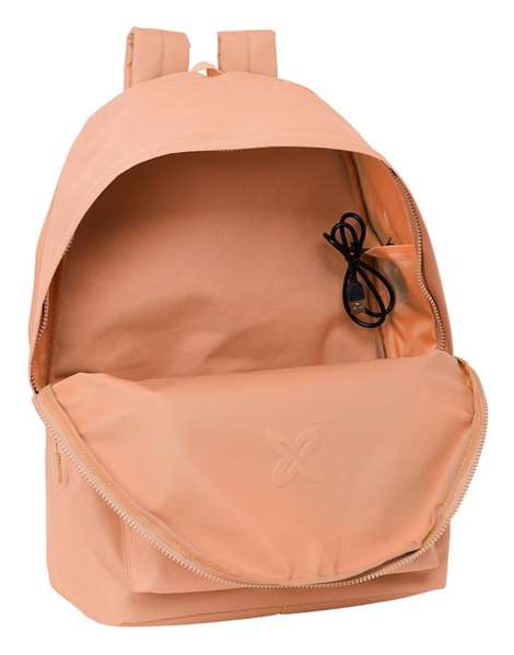 Safta Munich Basicos, sac à dos double pour ordinateur portable 15,6" avec chargeur USB, couleur pêche, dimensions 31 x 44 x 18 cm