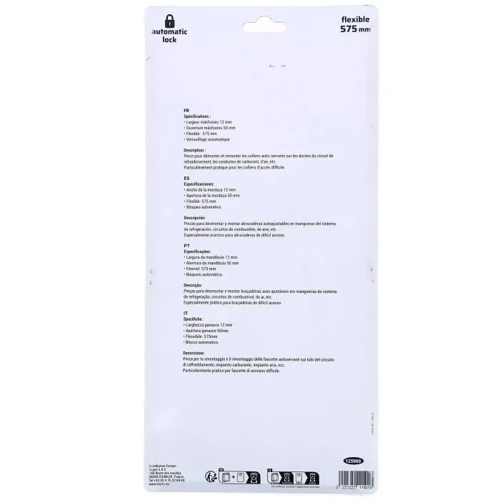 Powertrac Pince flexible pour collier auto-serrant de durite - PRECISION STEEL Powertrac Pince flexible pour collier auto-serrant de durite - PRECISION STEEL