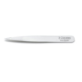 Tres Claveles Pince à épiler droite en acier inoxydable 10 cm