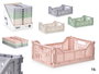 Kipit Boîte Pliable Multiusage 15L 40x15x30 cm Plastique Beige Gris Rose Vert (Set de 12)