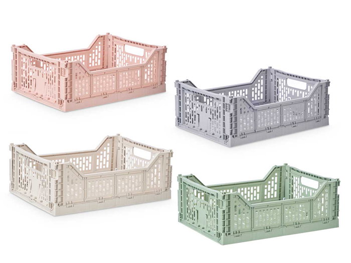 Kipit Boîte Pliable Multiusage 15L 40x15x30 cm Plastique Beige Gris Rose Vert (Set de 12) Kipit Boîte Pliable Multiusage 15L 40x15x30 cm Plastique Beige Gris Rose Vert (Set de 12)
