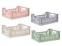 Kipit Boîte Pliable Multiusage 15L 40x15x30 cm Plastique Beige Gris Rose Vert (Set de 12)