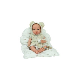 Muñecas Arias Poupée Reborn Arias 38 cm Max Beige avec Coussin, Corps Vinyle, Garçon
