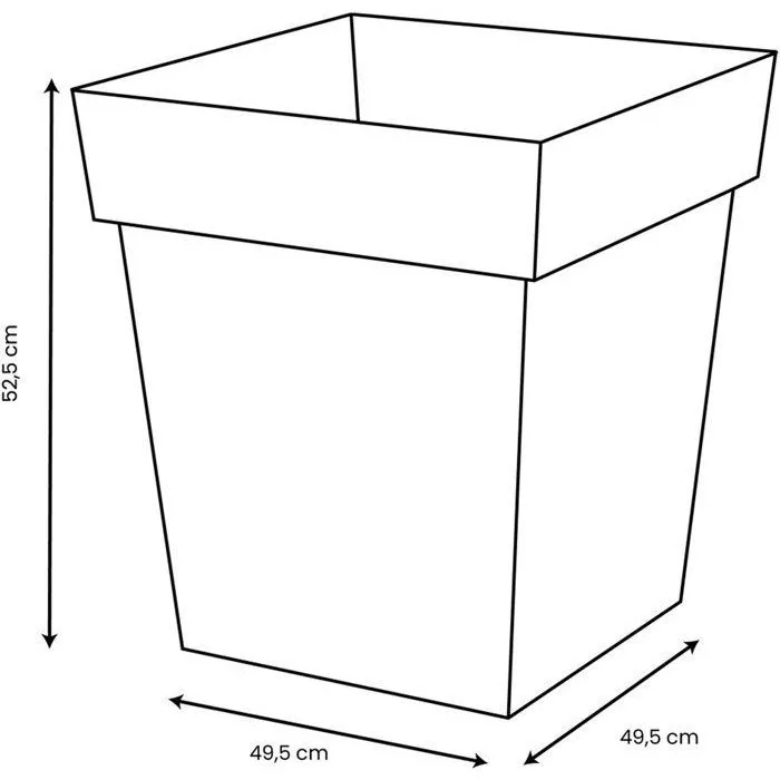 Eda Pot de Fleurs Toscane Carré, 50 cm, 87 L, Intérieur/Extérieur, Anti-UV et Gélif, 49.5x49.5x52.5 cm, Couleur Orange Terre Battue, Garantie 7 Ans