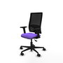 Chaise Bormate Asynchrone tissu Violet Maille Noir Base en nylon noir Accoudoir 2D Sans appui-tête Roulettes 65mm nylon