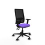 Chaise Bormate Asynchrone tissu Violet Maille Noir Base en nylon noir Accoudoir 2D Sans appui-tête Roulettes 65mm nylon