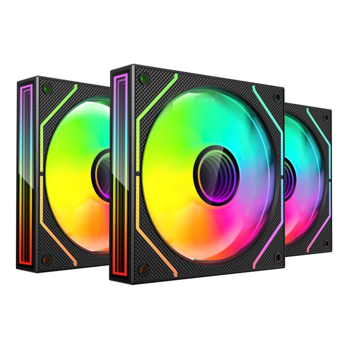 Mars Gaming MF3Dprokit - Kit 3 Ventilateurs ARGB 120mm avec HUB et Télécommande RF, Noir