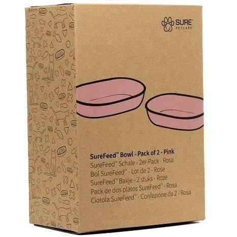 Sureflap SUREFEED Bol simple - Lot de 2 (rose)