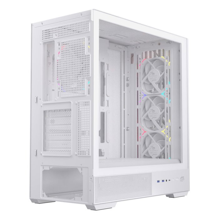 Einarex PULSE P800 RGB White Boîtier PC Semi-Tour ATX Gaming Vitre Trempée 4 Ventilateurs RGB USB-C Blanc Einarex PULSE P800 RGB White Boîtier PC Semi-Tour ATX Gaming Vitre Trempée 4 Ventilateurs RGB USB-C Blanc