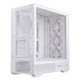 Einarex PULSE P800 RGB White Boîtier PC Semi-Tour ATX Gaming Vitre Trempée 4 Ventilateurs RGB USB-C Blanc