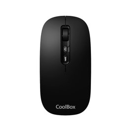 Coolbox Souris Sans Fil IA WA02 - Bluetooth 5.0 & 2.4 GHz - Optique 1000/1600 DPI - Batterie Rechargeable USB-C - Noir