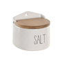 Home ESPRIT Salière Cottage Blanc Naturel Bambou Porcelaine