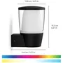 Wiz Applique Murale Extérieure Connectée WIZ ELPAS, IP44, Couleur, Compatible Alexa & Google Assistant - Noir