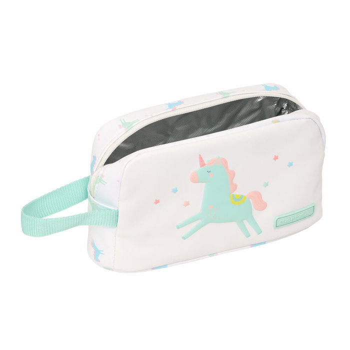 SAFTA - Boîte à petit-déjeuner thermique Unicornio avec compartiment à zip et anse, intérieur alu, 21,5x6,5x12 cm