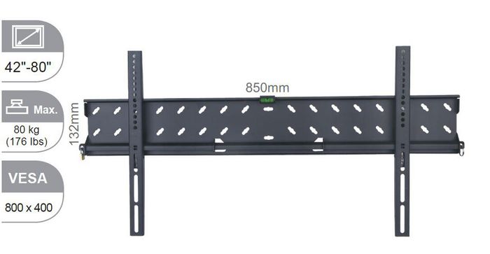 Vivolink Support Mural Pro Large pour Téléviseurs 42 à 80 Pouces, Compatible VESA 800x400, Capacité Max 80 kg, Montage Mince 28 mm, Installation en Portrait ou Paysage Vivolink Support Mural Pro Large pour Téléviseurs 42 à 80 Pouces, Compatible VESA 800x400, Capacité Max 80 kg, Montage Mince 28 mm, Installation en Portrait ou Paysage