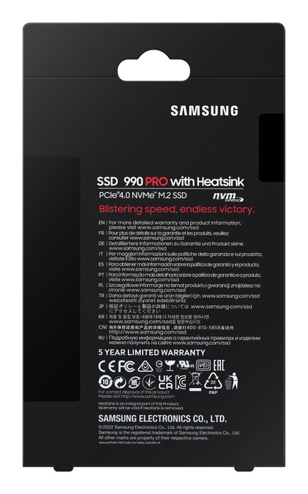 Samsung 990 PRO Heatsink 1TB M.2 NVMe SSD
