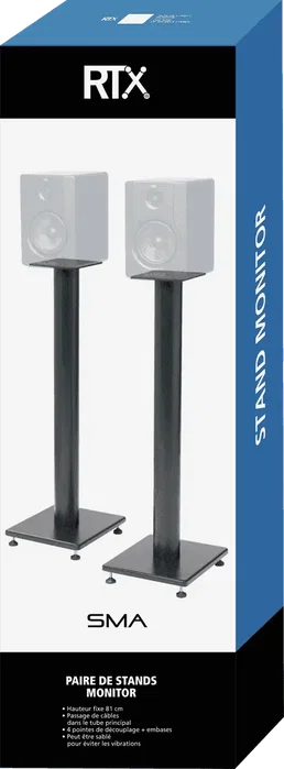 RTX Paire de supports pour moniteur ou enceinte noire acier RTX Paire de supports pour moniteur ou enceinte noire acier
