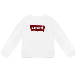 Sweat-shirt sans capuche fille Levi's Key Item Logo Crew Blanc M