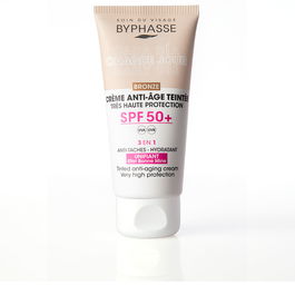 Byphasse Crème Teintée Anti-Âge SPF50+ Bronze 50 ml – Protection UV, Hydratation Acide Hyaluronique & Vitamine E
