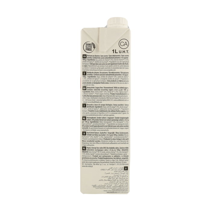 Ecomil Boisson au Chanvre Bio sans Sucre 1L Ecomil Boisson au Chanvre Bio sans Sucre 1L