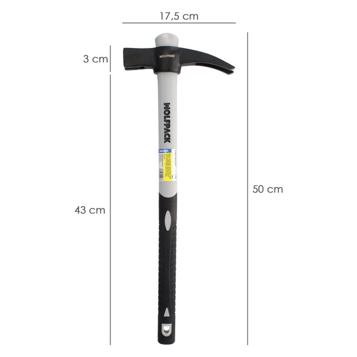 WOLFPACK LINEA PROFESIONAL Marteau de coffrage manche fibre de verre 700 g WOLFPACK LINEA PROFESIONAL Marteau de coffrage manche fibre de verre 700 g