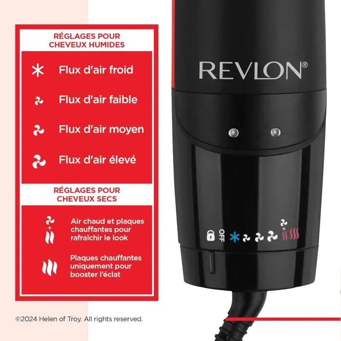 Revlon One Step Air Straight RVDR5330E Sèche Cheveux et Lisseur 2-en-1 Technologie AirPause Noir avec Accessoires