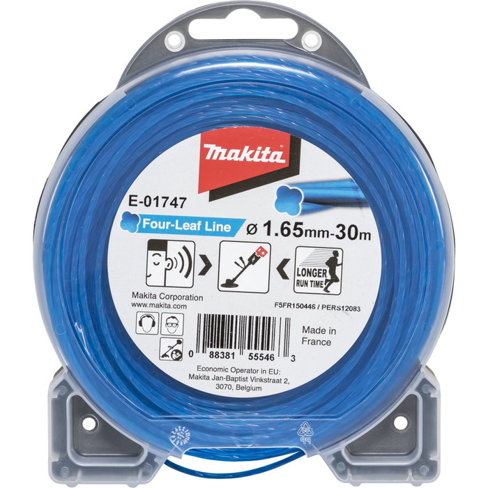 Makita E-01747 Fil de débroussaillage à quatre feuilles 1,65 mm x 30 m Makita E-01747 Fil de débroussaillage à quatre feuilles 1,65 mm x 30 m