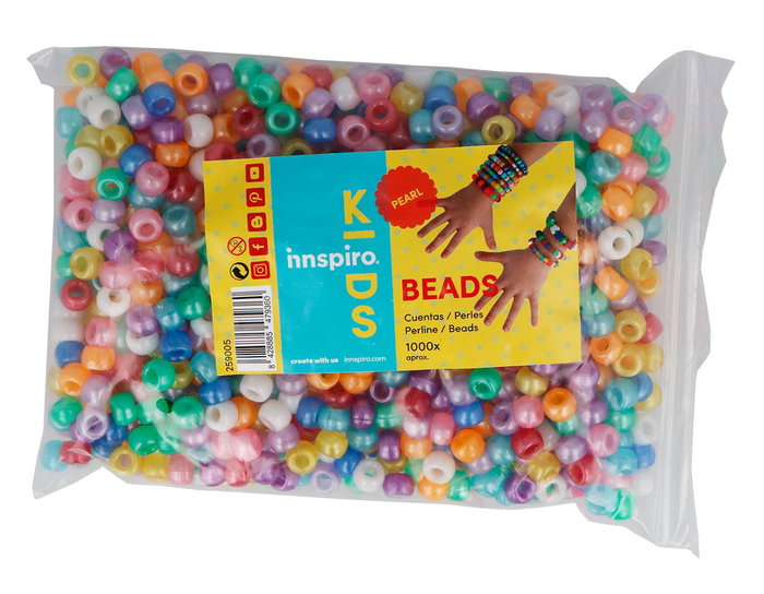 Innspiro Perles en Plastique Écologique Multicolore Nacré 9mm