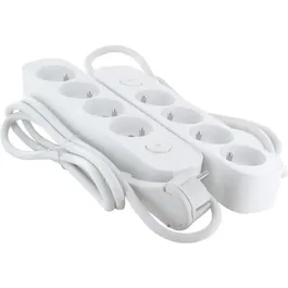 Chacon - Lot de 2 Multiprises avec Interrupteur - 4 Prises 16A - Cordon d'Alimentation 1,5 m - Fiche Plate